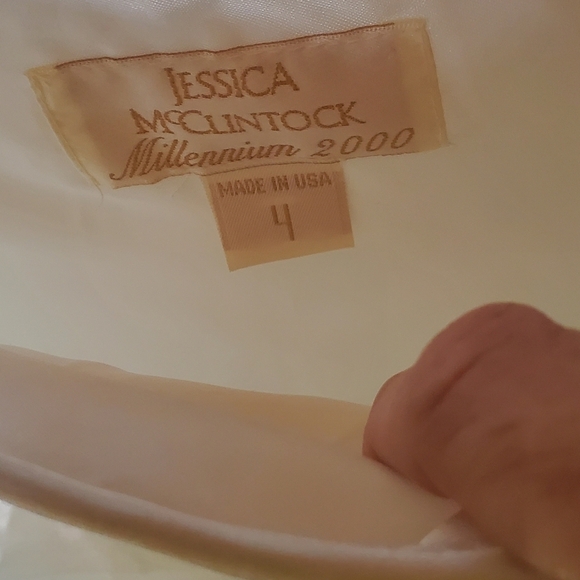 Jessica McClintock Vintage Millennium 2000 White Sz. 4 Flared Lined Maxi Skirt - Picture 3 of 8